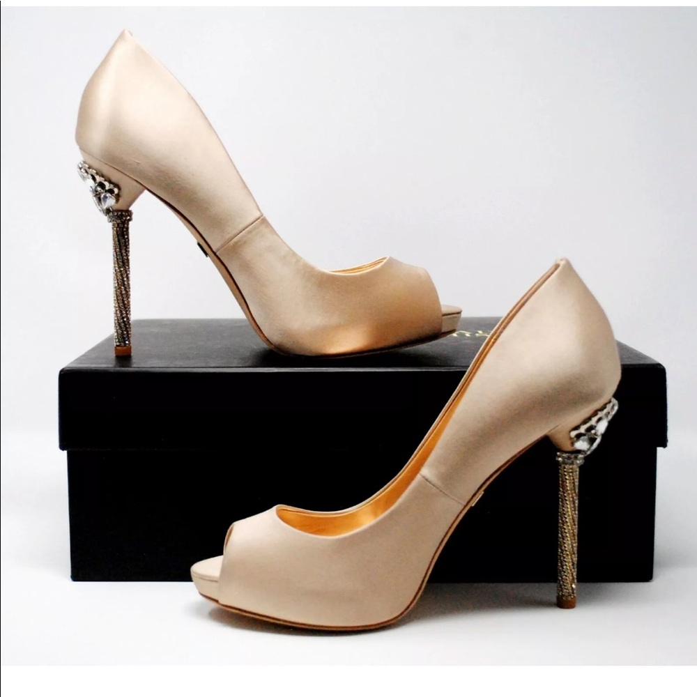 badgley mischka jeweled heels